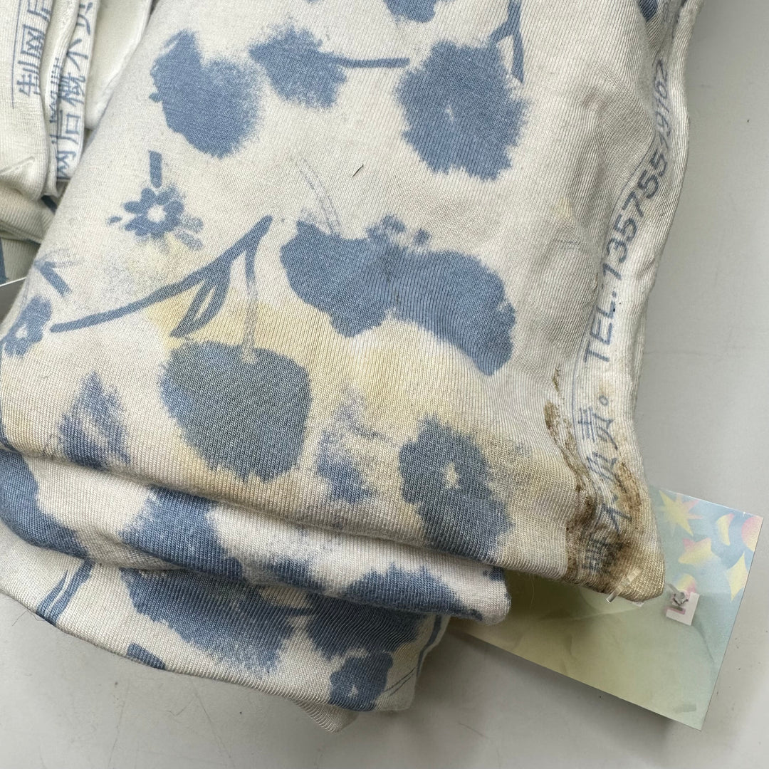 Fleur de Mer - Jersey Bamboo Blend Knit - Light White/Blue Floral - Bundles