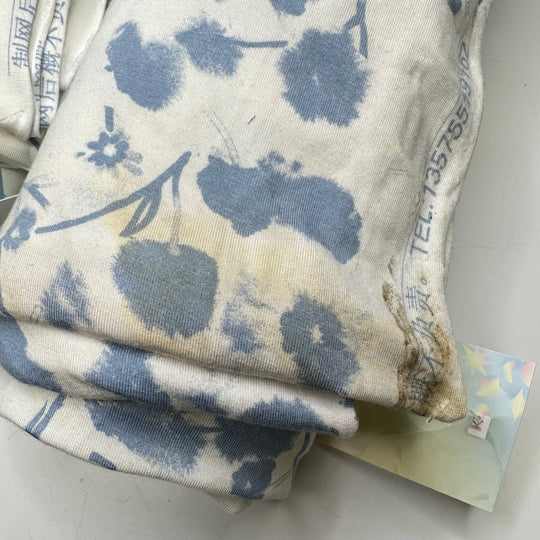 Fleur de Mer - Jersey Bamboo Blend Knit - Light White/Blue Floral - Bundles