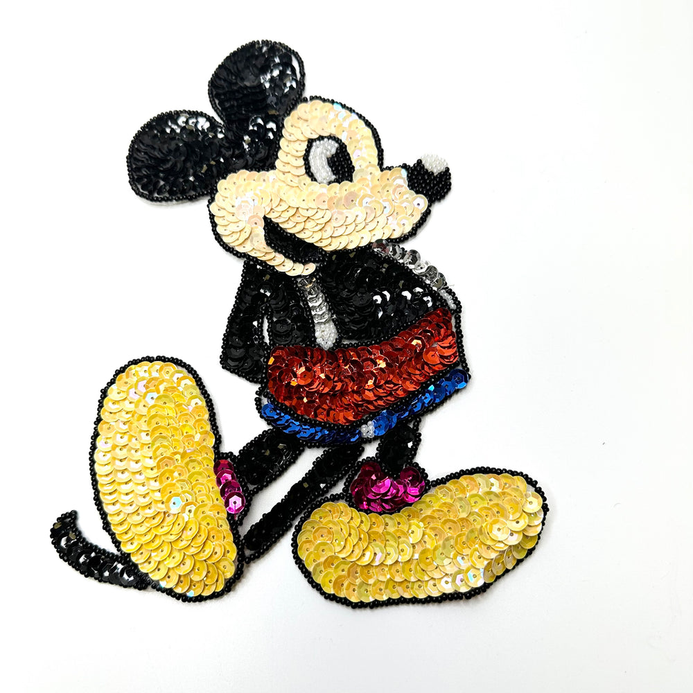 Sequinned Mickey Mouse Applique - Multi - Individual - FABCYCLE Deadstock and Sustainble Fabrics and Sewing Supplies