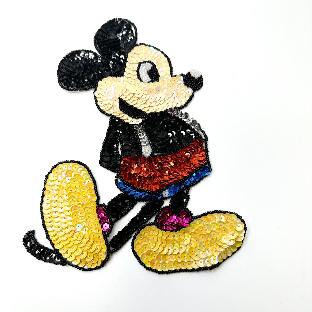 Sequinned Mickey Mouse Applique - Multi - Individual - FABCYCLE Deadstock and Sustainble Fabrics and Sewing Supplies