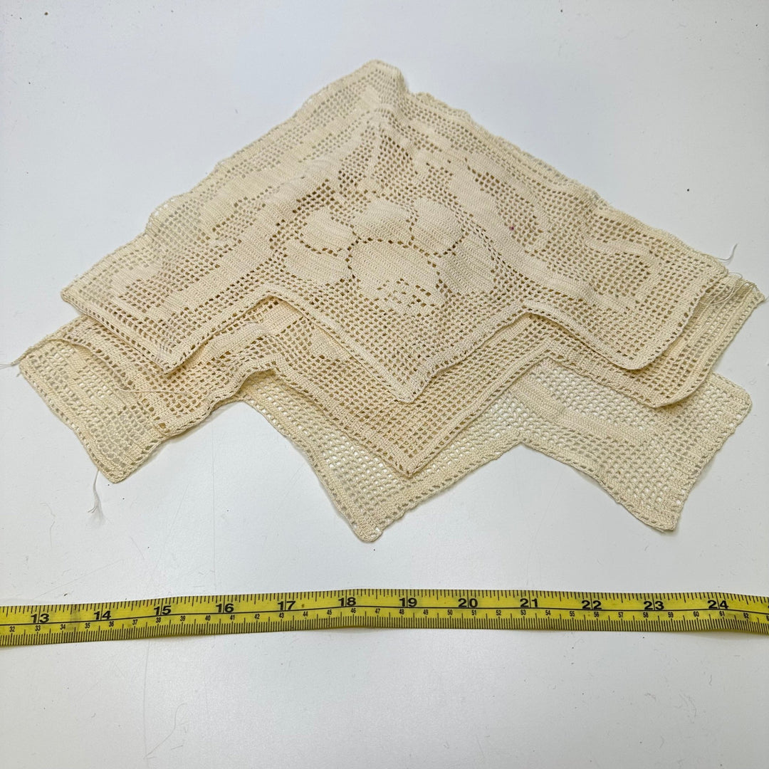 9 ⅚" (250mm) Lace Trim - Cream - 3 Pack - True Deadstock supplies Fabric by private - Sustainable Textile | FABCYCLE