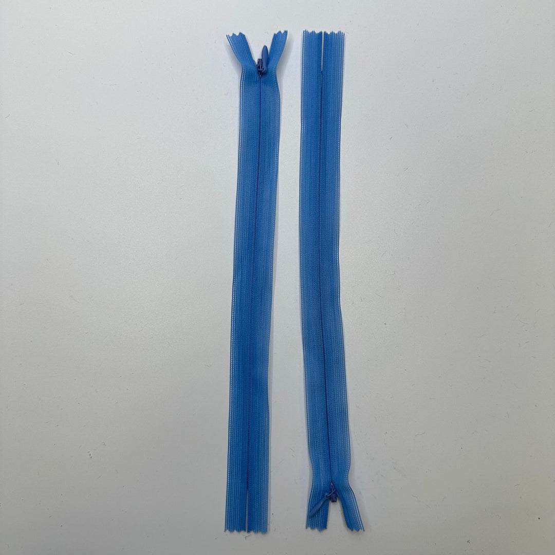 9" Invisible Zipper - Closed End - Light Blue - True Deadstock supplies Fabric by private - Sustainable Textile | FABCYCLE