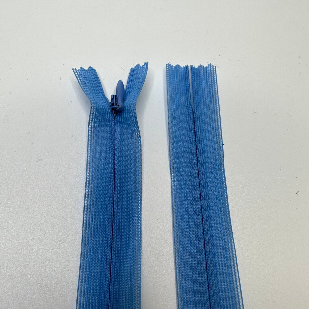 9" Invisible Zipper - Closed End - Light Blue - True Deadstock supplies Fabric by private - Sustainable Textile | FABCYCLE