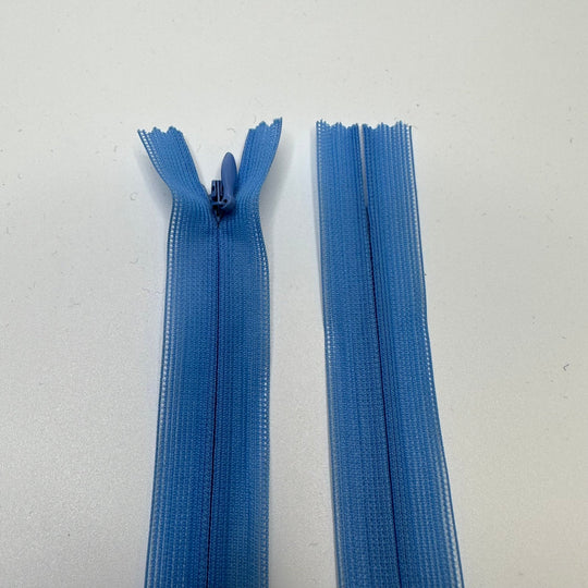 9" Invisible Zipper - Closed End - Light Blue - True Deadstock supplies Fabric by private - Sustainable Textile | FABCYCLE