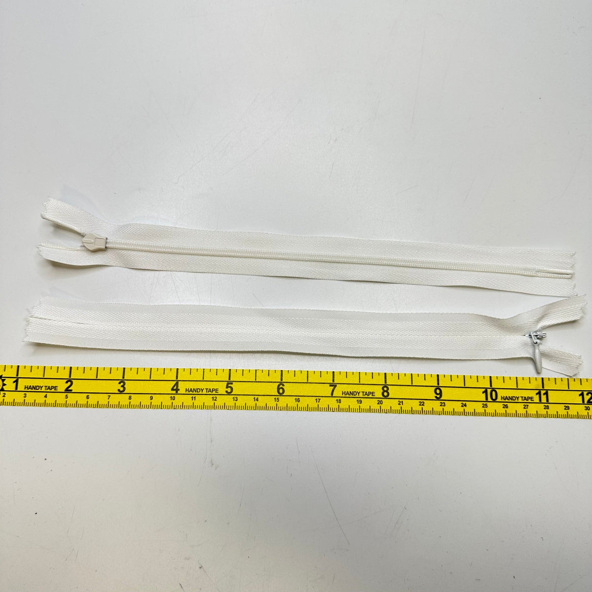 9" Invisible Zipper - Closed End - White - True Deadstock supplies Fabric by private - Sustainable Textile | FABCYCLE