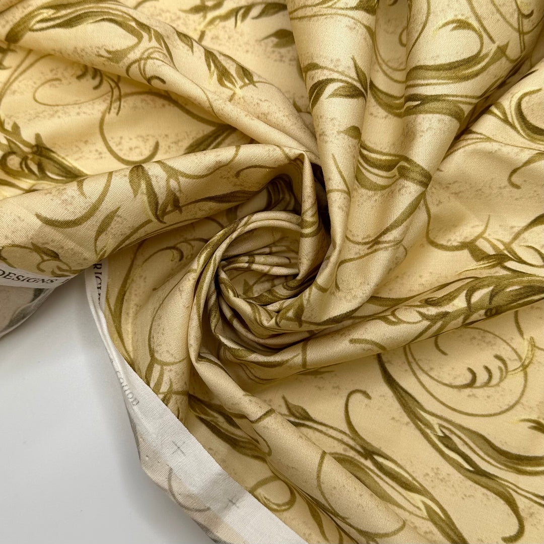 The State Of My Plants - Cotton Blend Woven - Yellow/Cream Floral - 2M Bundle