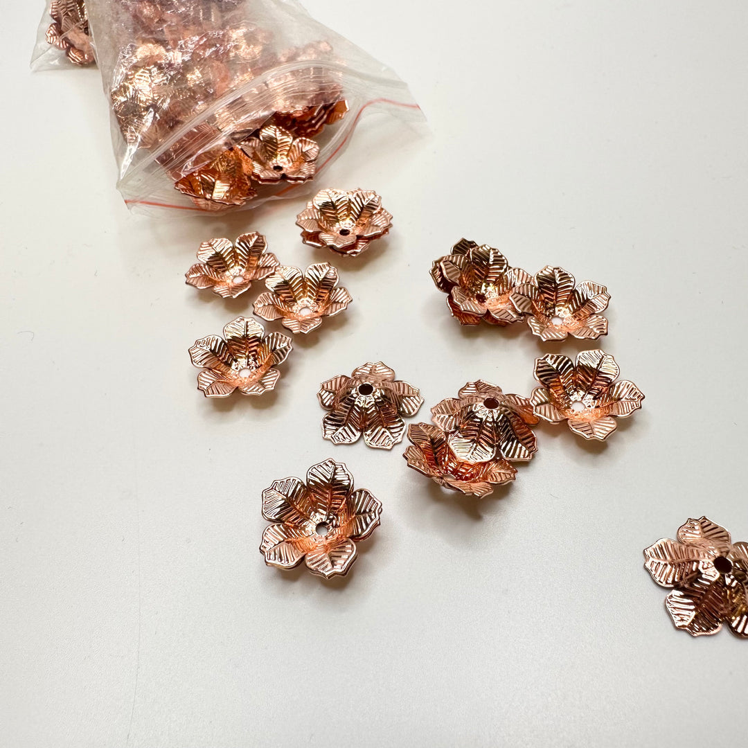 1 Hole Button - 6.5MM Metal - Copper - 10 Pack