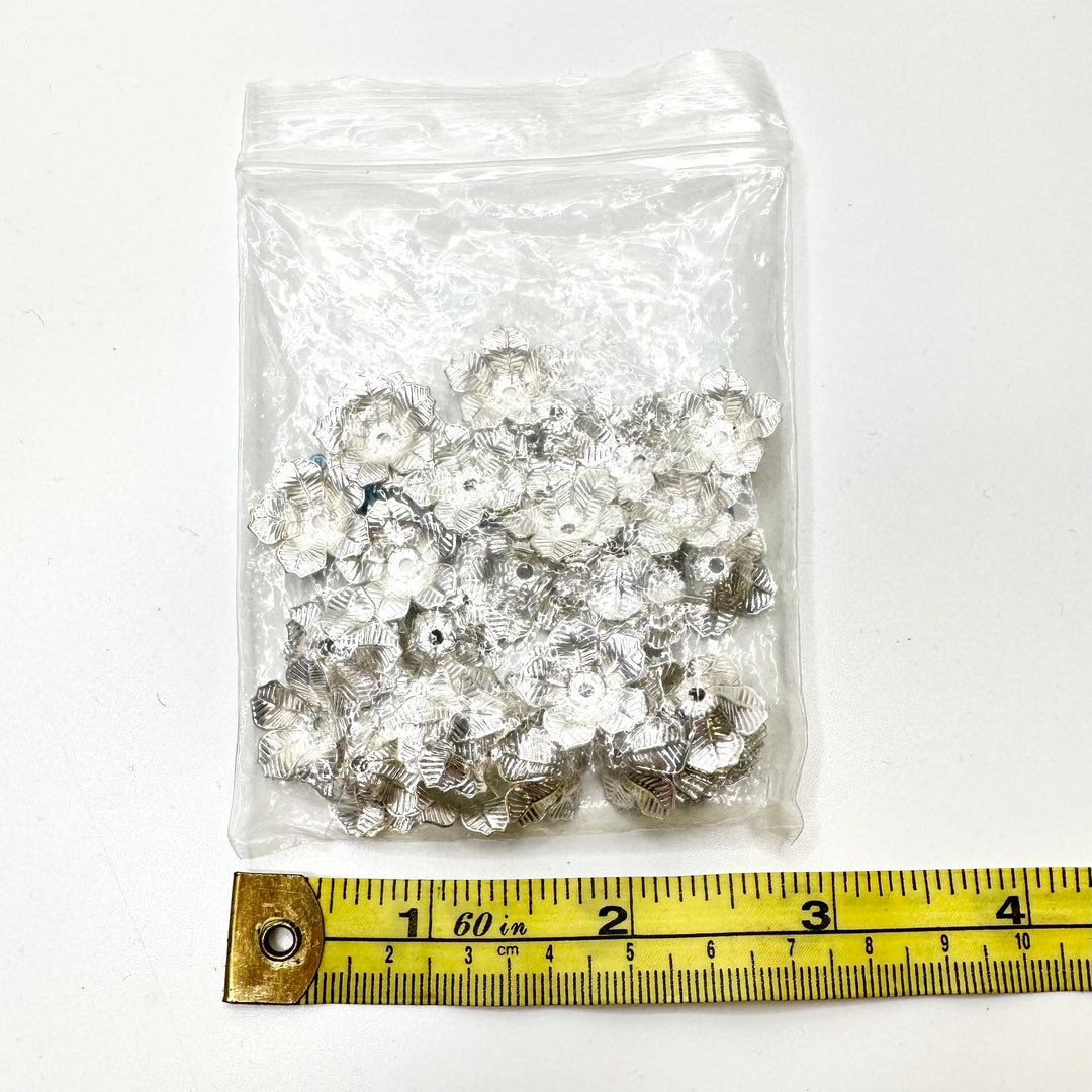 1 Hole Button - 6.5MM Metal - Silver - 10 Pack