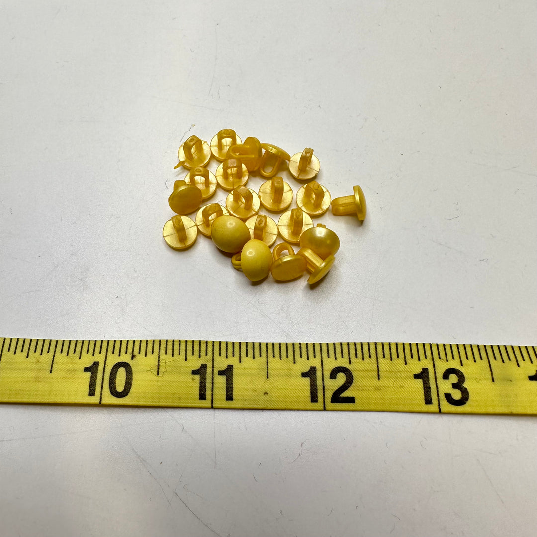 Shank Button - 10MM Plastic - Yellow - 20 Pack