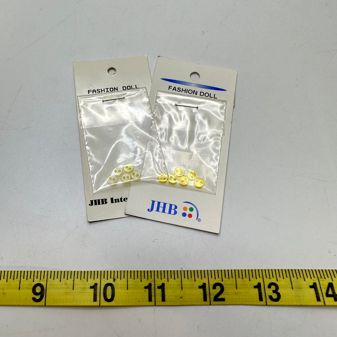2 Hole Button - 3MM Plastic - Light Yellow - 11 Pack