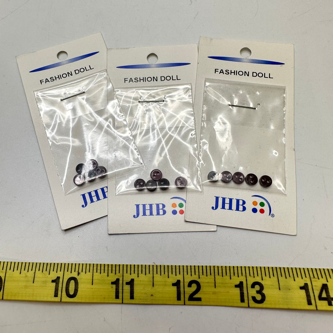 2 Hole Button - 3MM Plastic - Dark Purple - 15 Pack