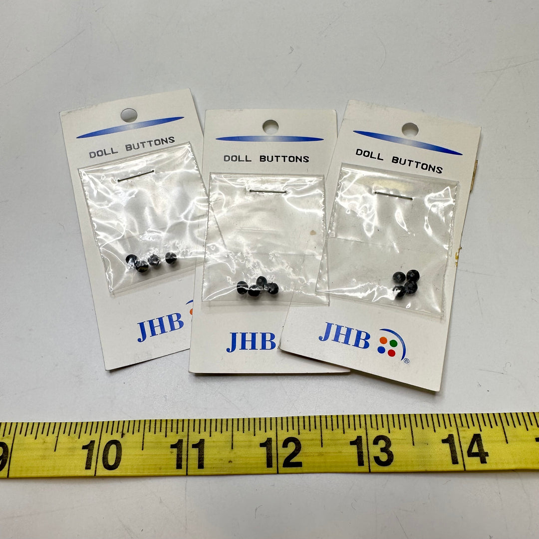 Shank Button - 2MM Plastic - Black - 12 Pack