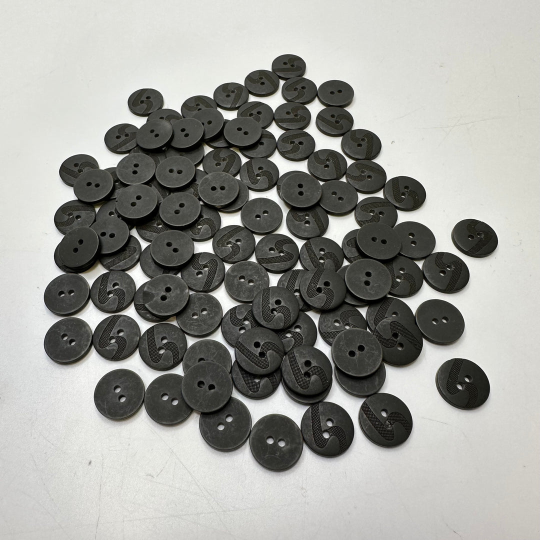 2 Hole Button - 10MM Plastic - Dark Grey - 100 Pack