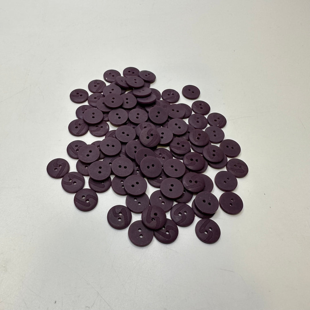 2 Hole Button - 10MM Plastic - Dark Purple - 100 Pack