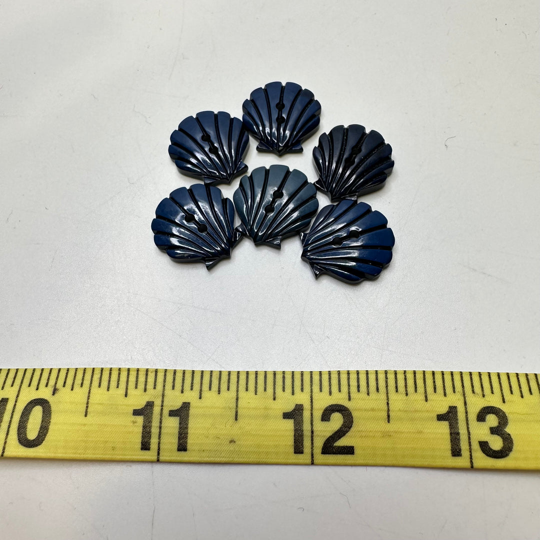 2 Hole Button - 15MM Plastic - Dark Blue - 6 Pack