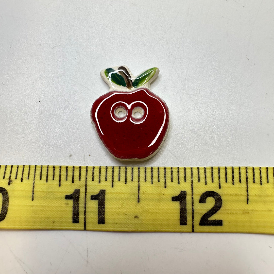 2 Hole Button - 20MM Ceramic - Red Multi