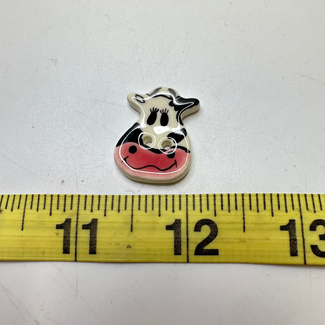 2 Hole Button - 20MM Ceramic - White Multi