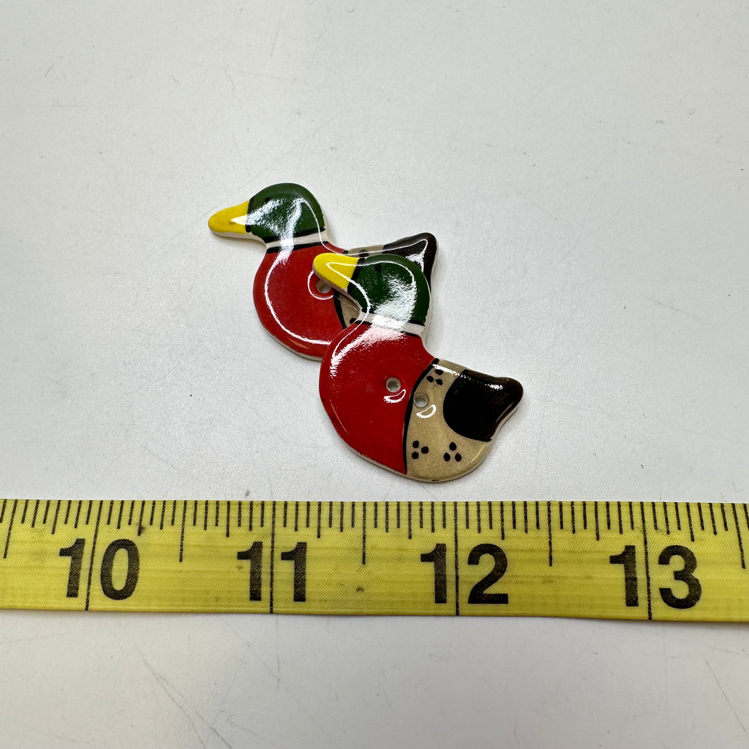 2 Hole Button - 40MM Ceramic - Red Multi - 2 Pack
