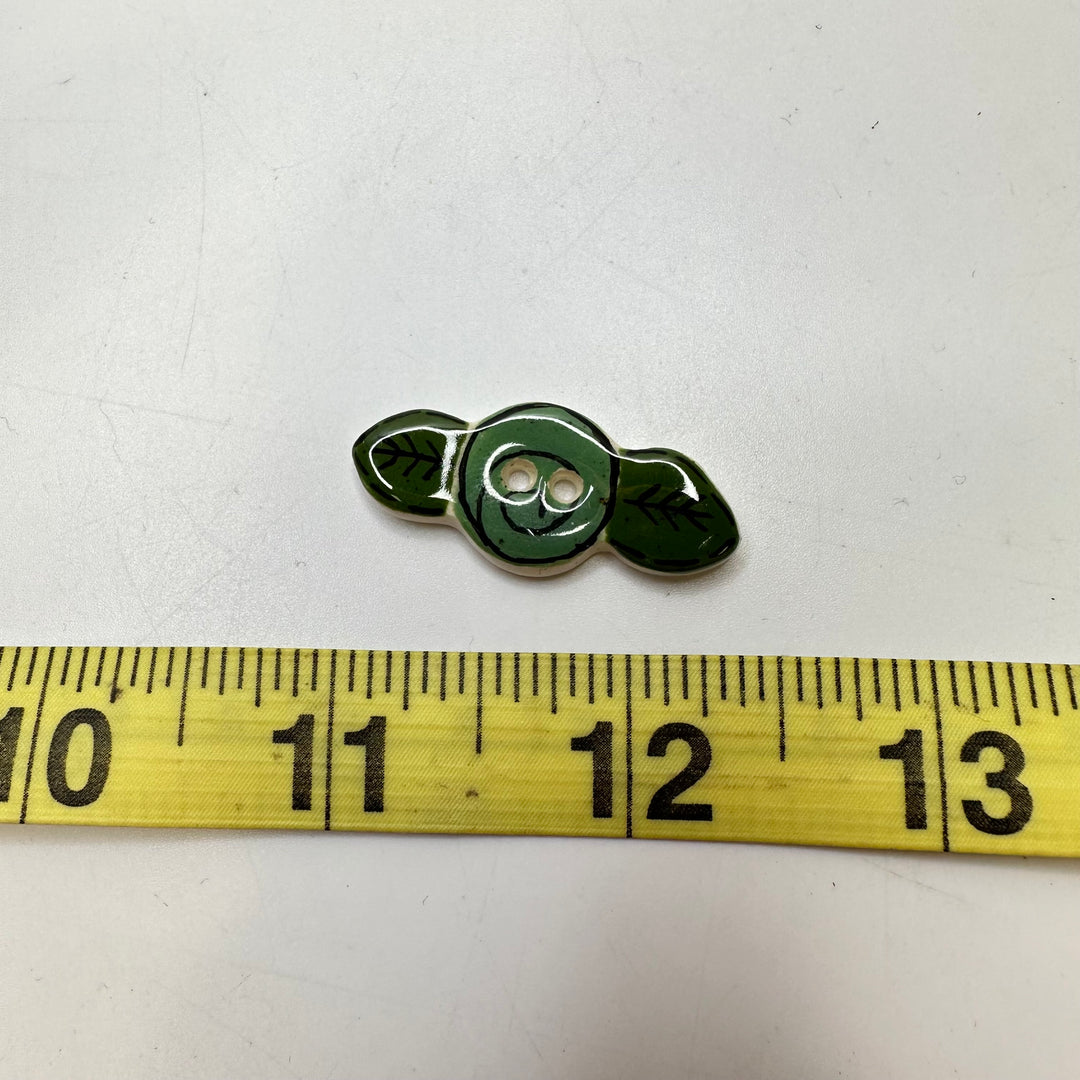 2 Hole Button - 35MM Ceramic - Green