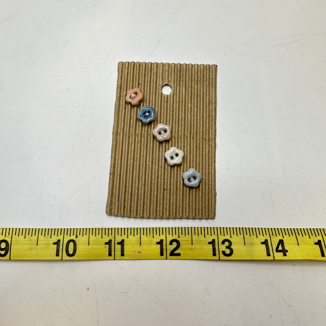 2 Hole Button - 5MM Ceramic - Multi - 5 Pack