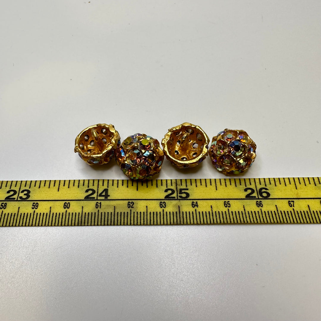Shank Button - 15MM Metal - Gold Multi - 4 Pack