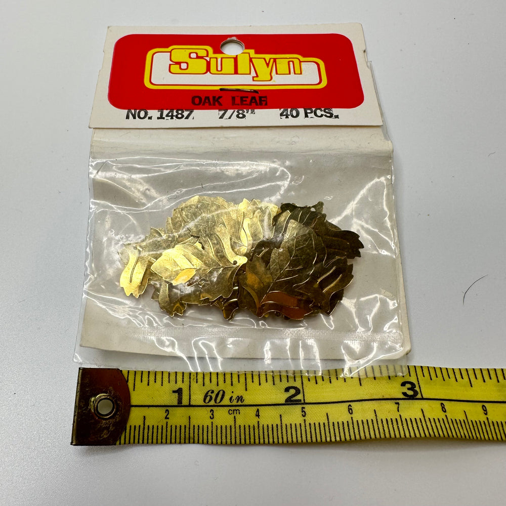 Oak Leaf Sequins - Gold - 40 Pack - FABCYCLE Deadstock and Sustainble Fabrics and Sewing Supplies