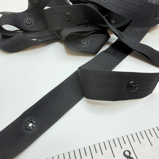 Snap Tape Button - 20MM Plastic - Black