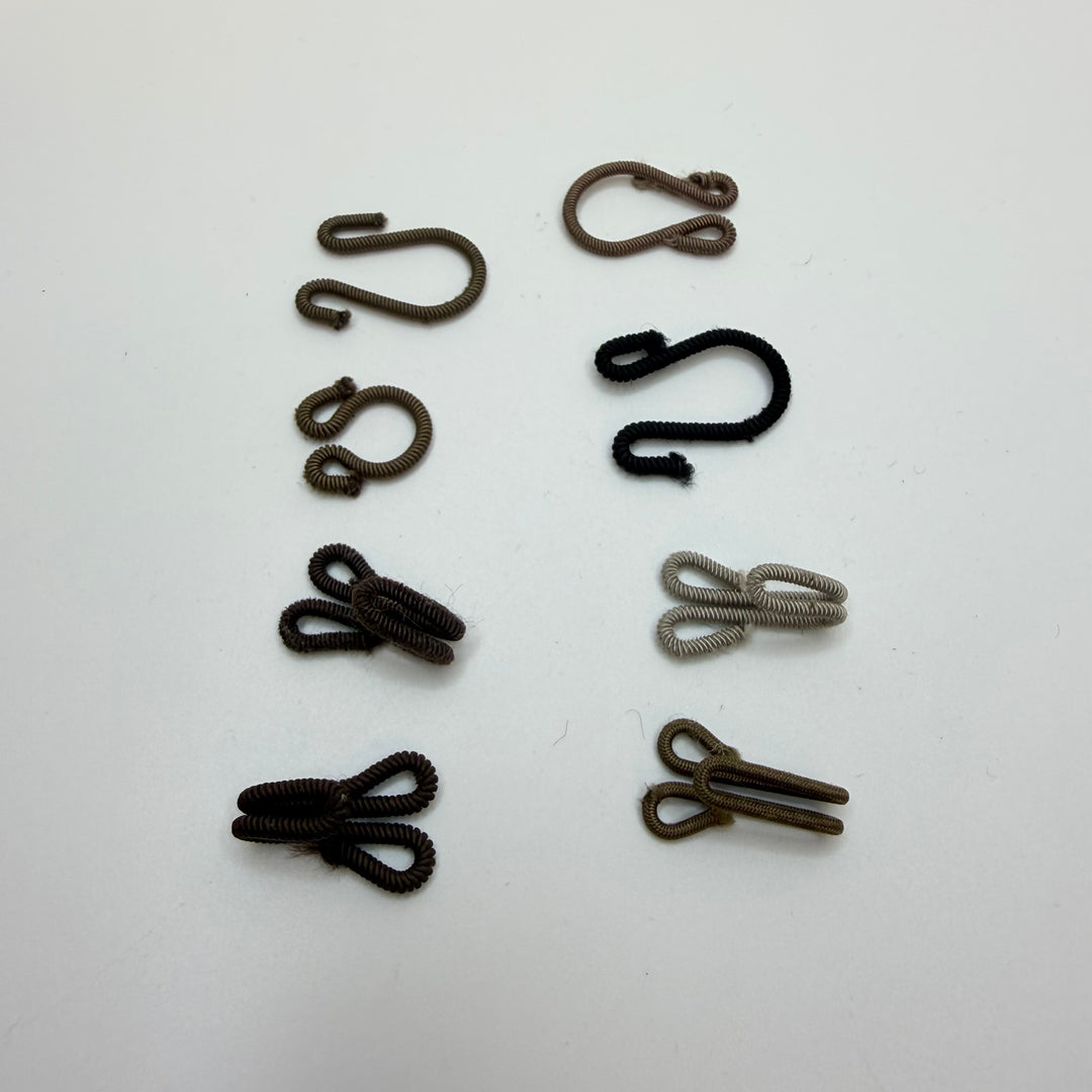 Hook And Eye Button - 15MM Fabric Covered - Brown Multi - 4 Pack