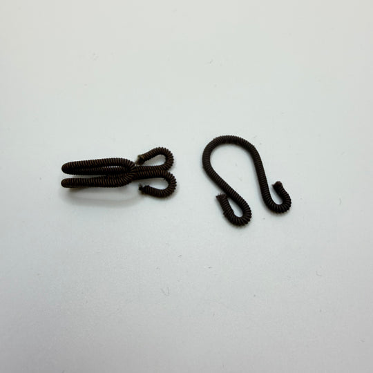 Hook And Eye Button - 15MM Fabric Covered - Dark Brown