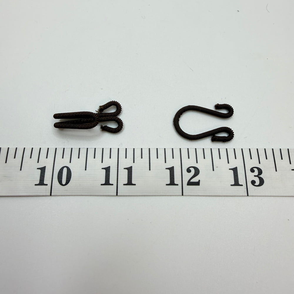 Hook And Eye Button - 15MM Fabric Covered - Dark Brown