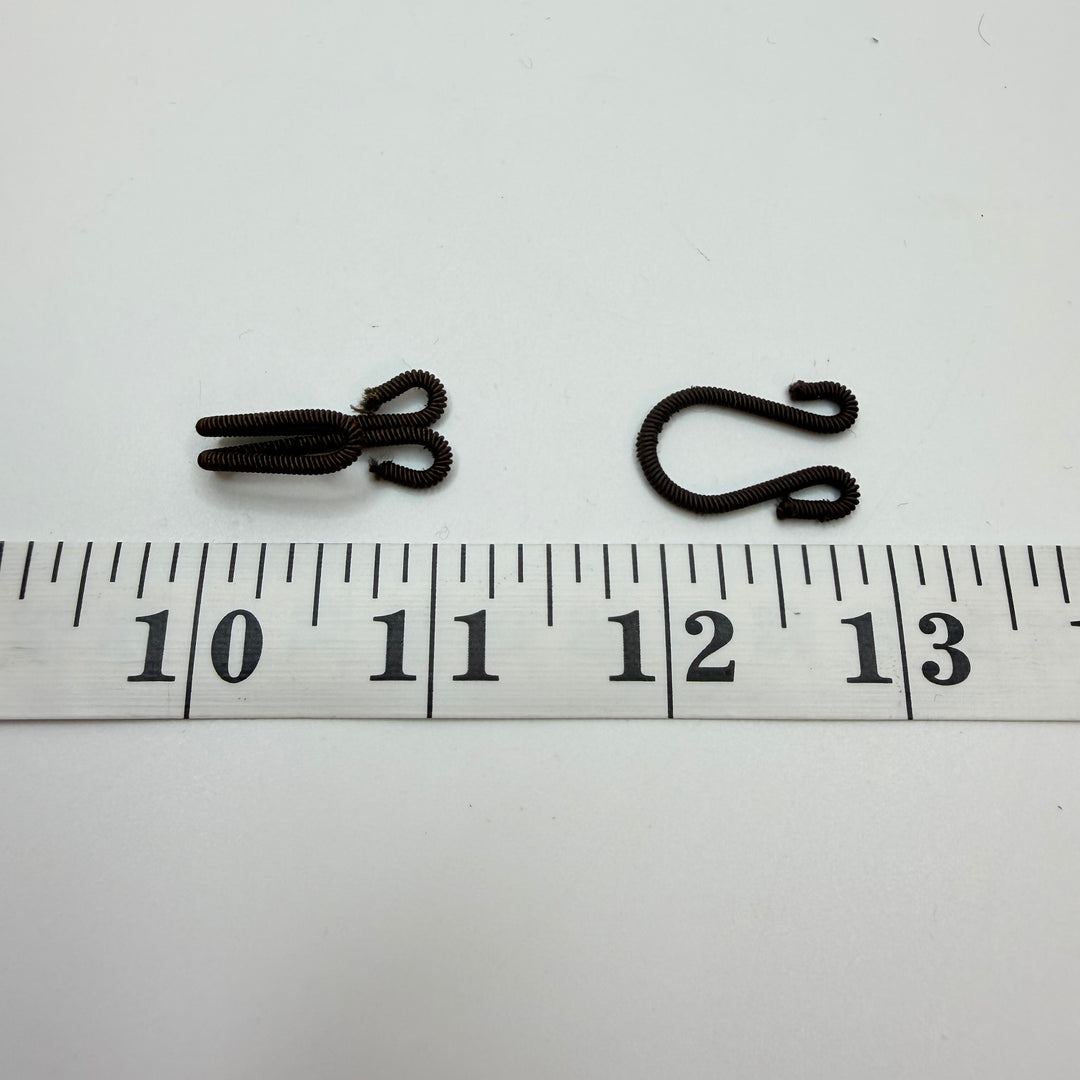 Hook And Eye Button - 15MM Fabric Covered - Dark Brown