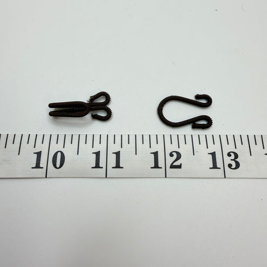 Hook And Eye Button - 15MM Fabric Covered - Dark Brown