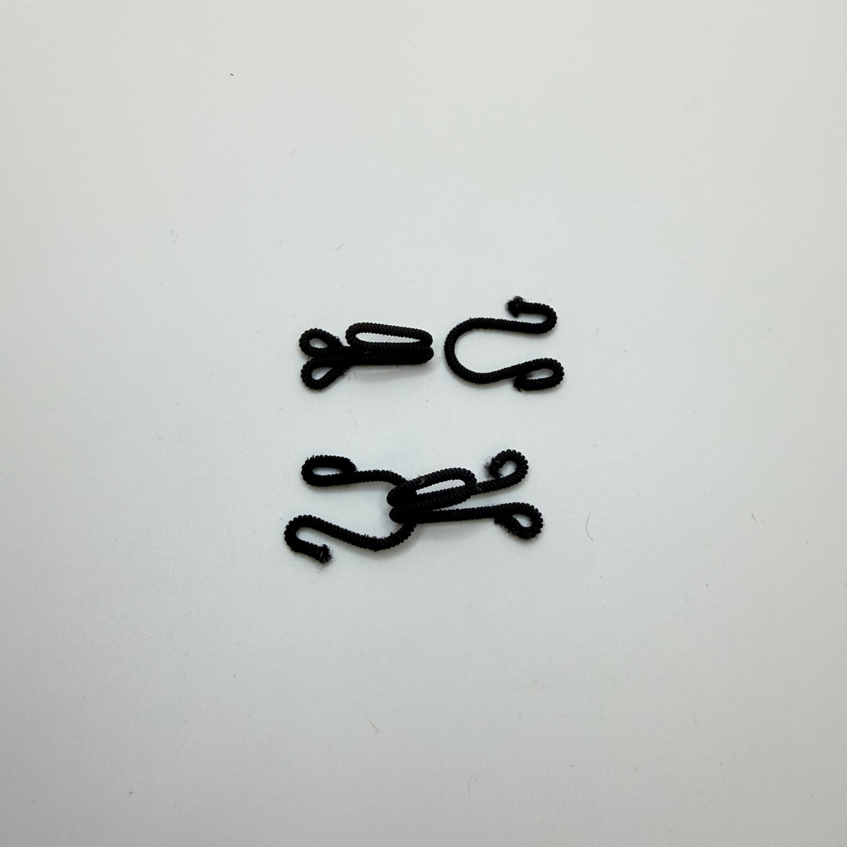 Hook And Eye Button - 20MM Fabric Covered - Black - 2 Pack