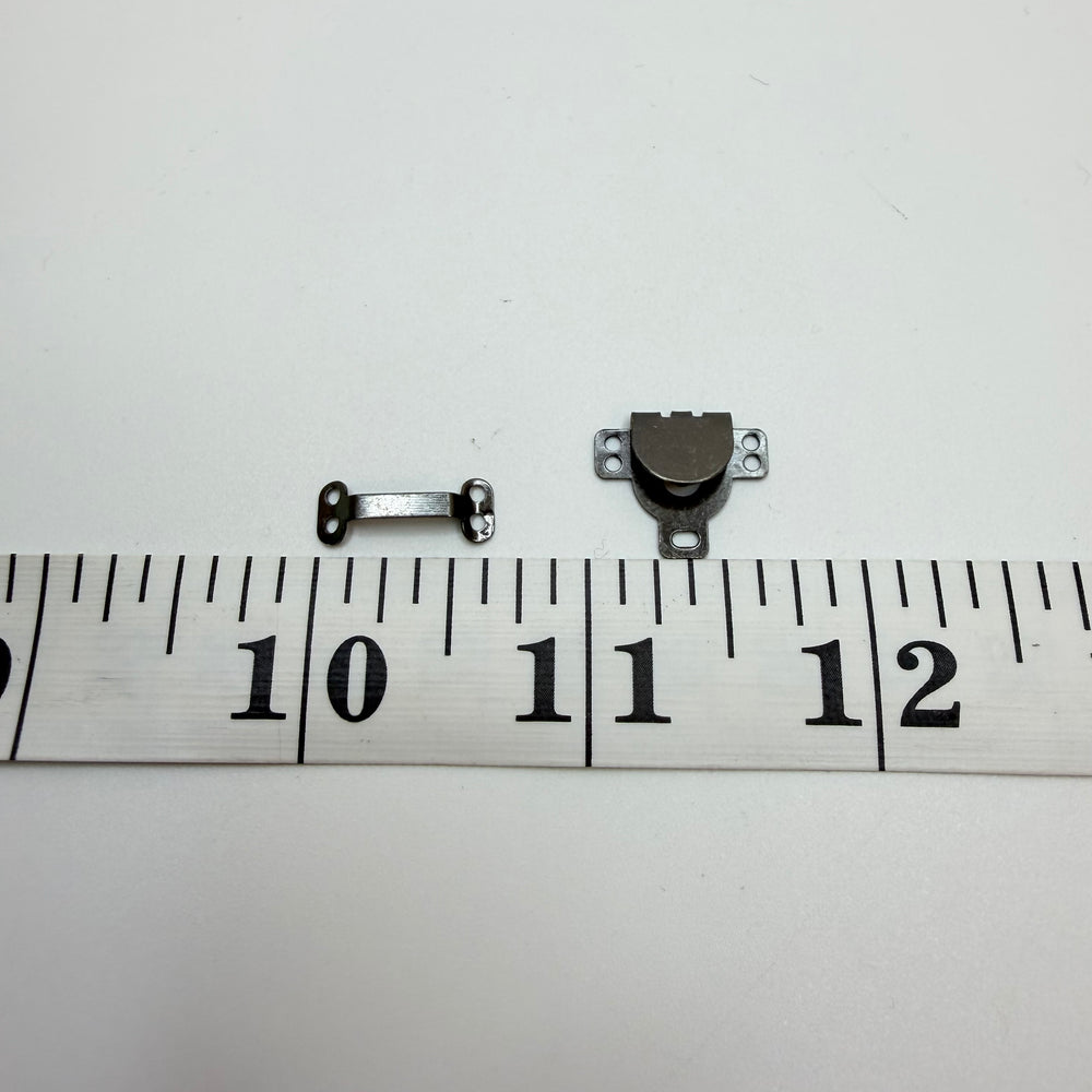 Hook And Bar Button - 15MM Metal - Charcoal - 10 Pack