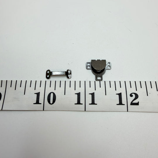 Hook And Bar Button - 15MM Metal - Charcoal - 10 Pack