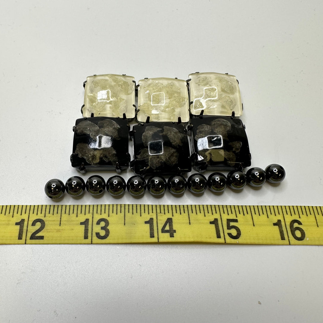 Magnetic And Square Beads Beads - Black/White - Individual