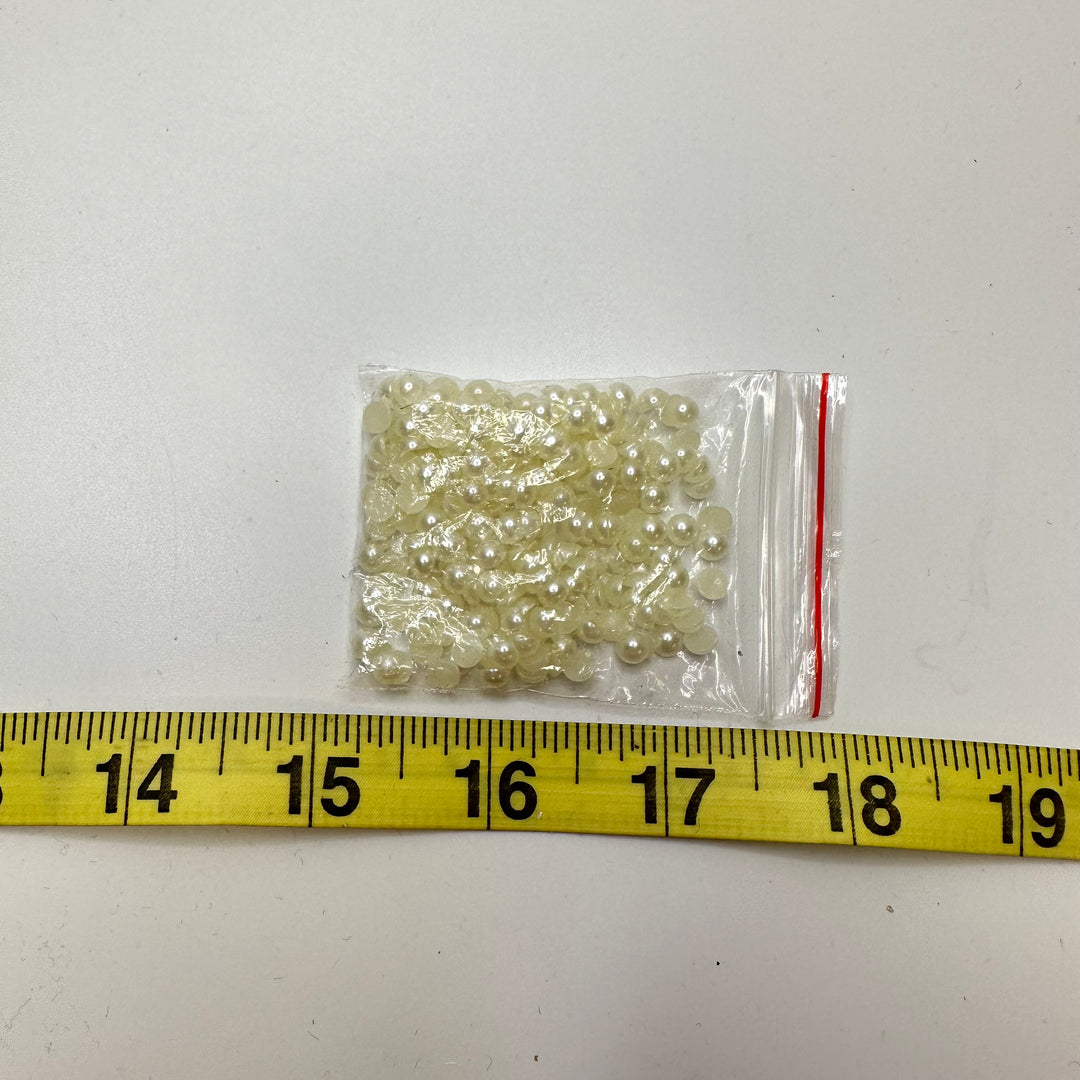 Plastic Pearl Halves Beads - White - Individual