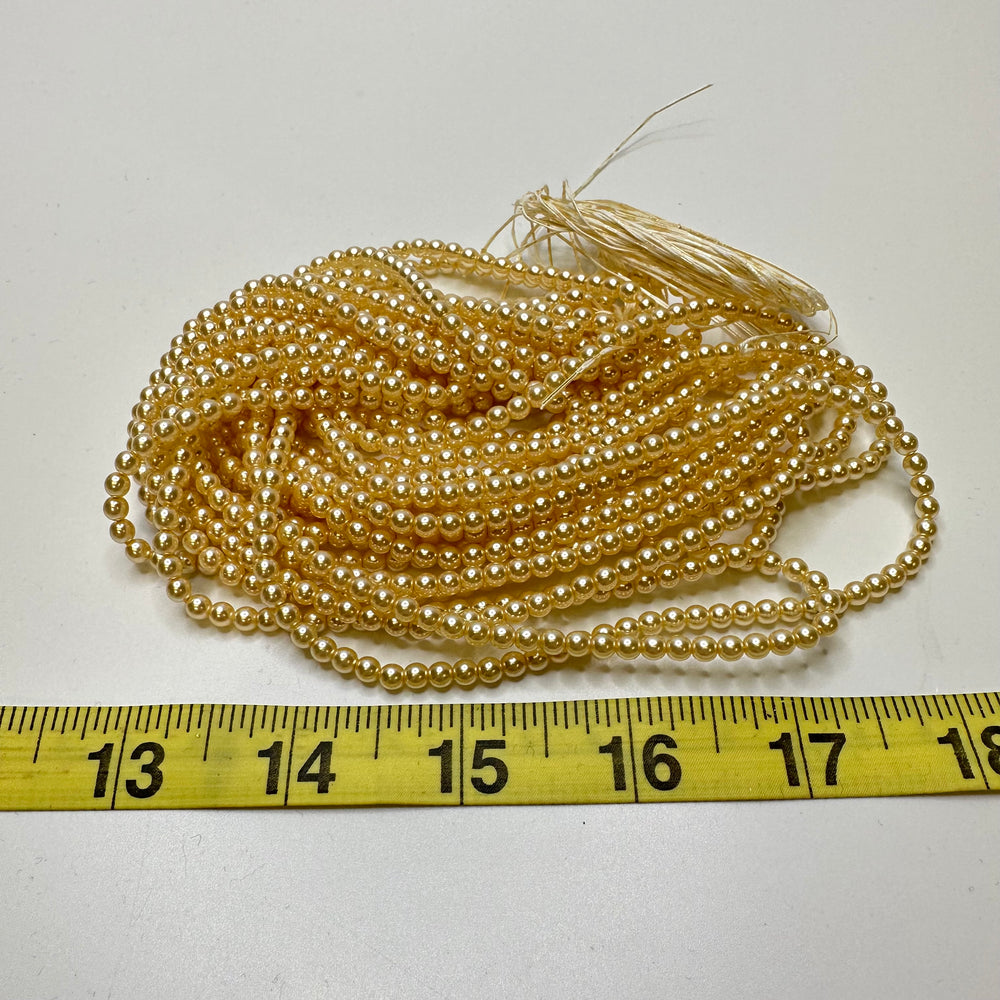 Simulated Glass Pearls Beads - Cream - Individual