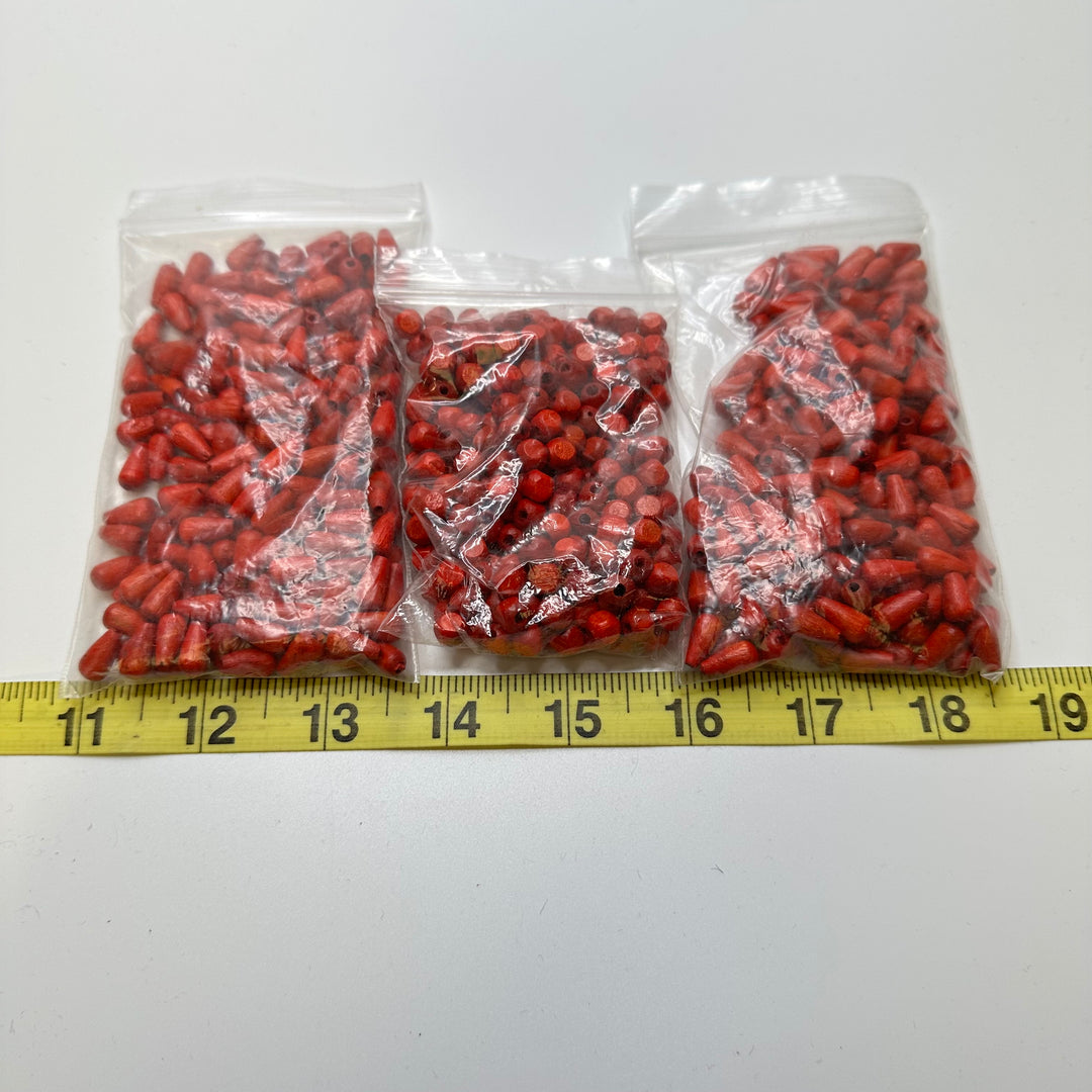Wooden Beads - Red - Individual