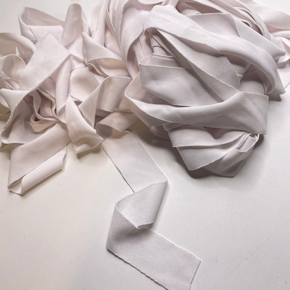 ¾" Continuous Knit Bias Tape - White - 8M Bundle