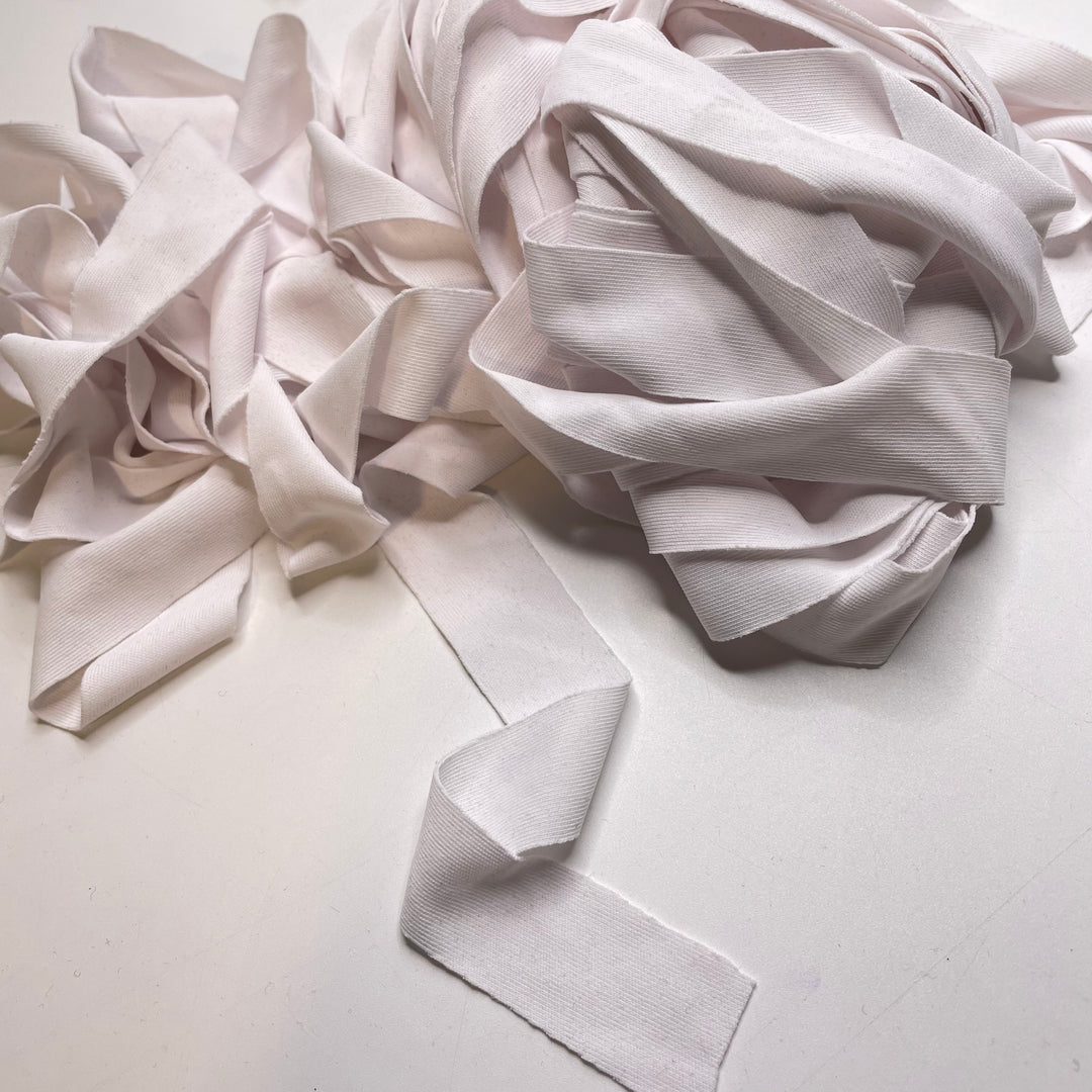 ¾" Continuous Knit Bias Tape - White - 8M Bundle