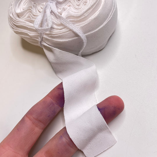 1" Continuous Knit Bias Tape - White - 5M Bundle
