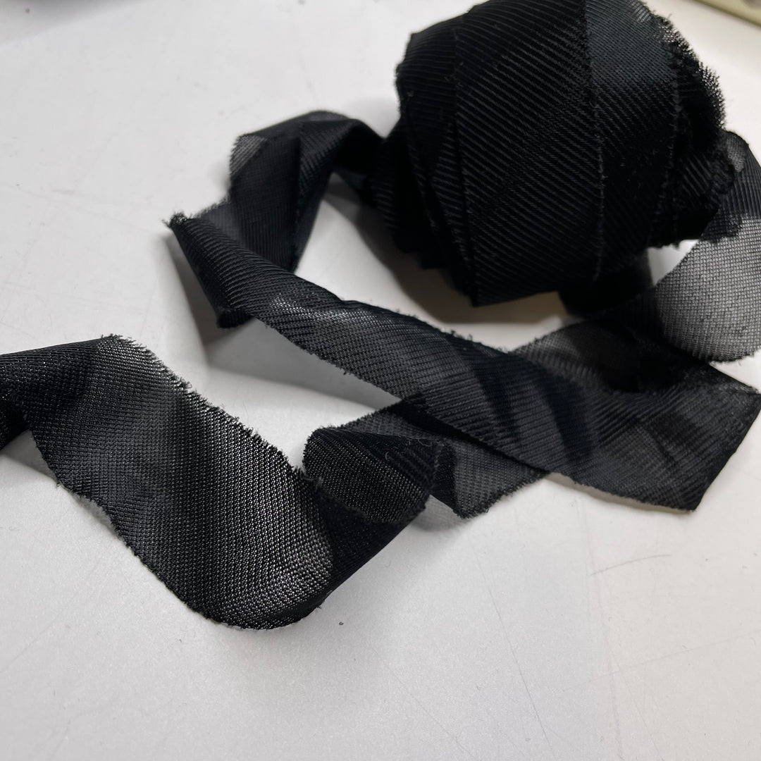 1" Continuous Knit Bias Tape - Black - 10M Bundle