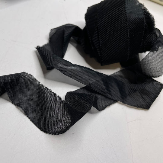 1" Continuous Knit Bias Tape - Black - 10M Bundle