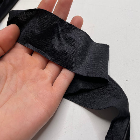 1 ¾" Continuous Knit Bias Tape - Black - 2M Bundle