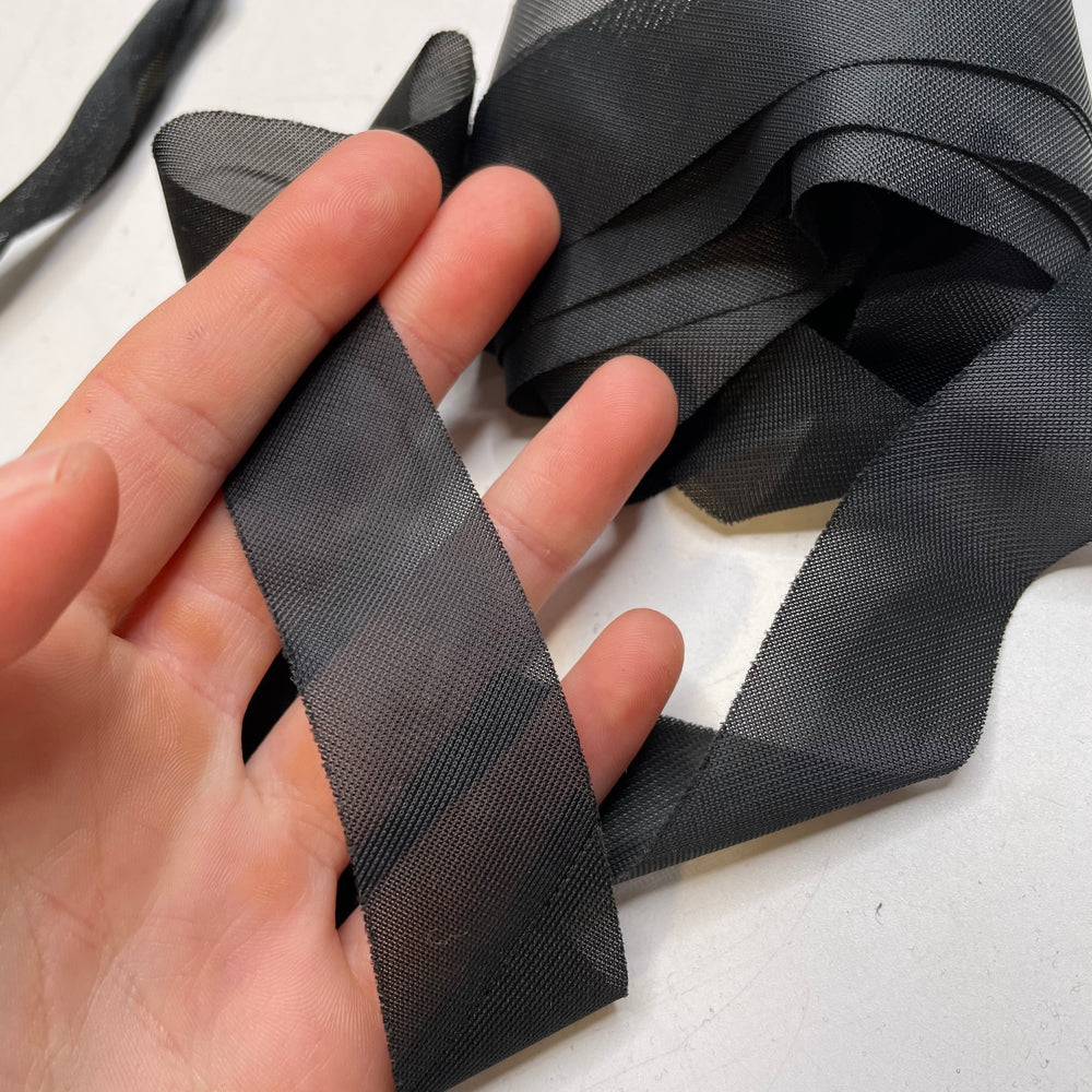 1" Continuous Woven Bias Tape - Black - 3M Bundle