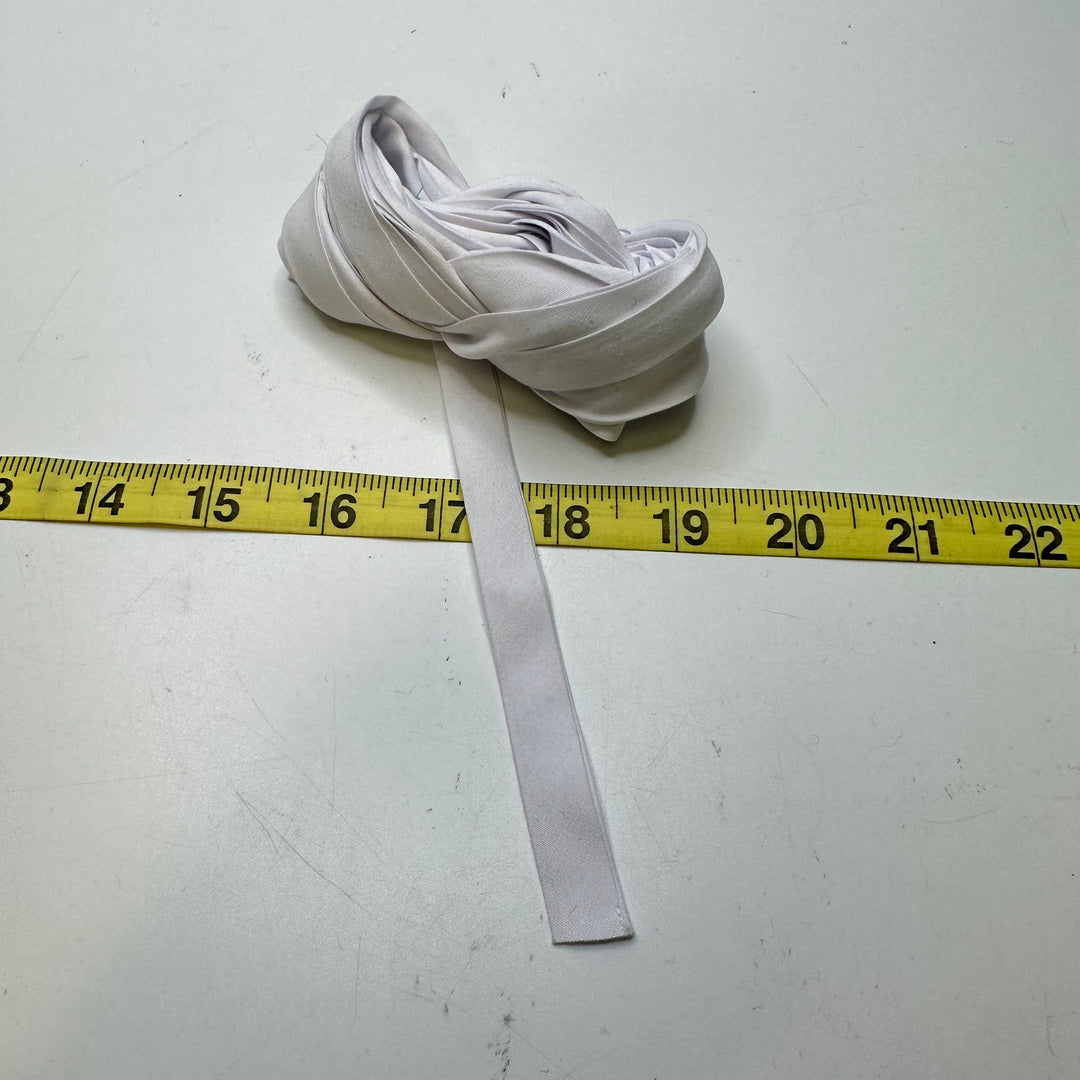 ½" Double Fold Woven Bias Tape - White - 5.9M Bundle