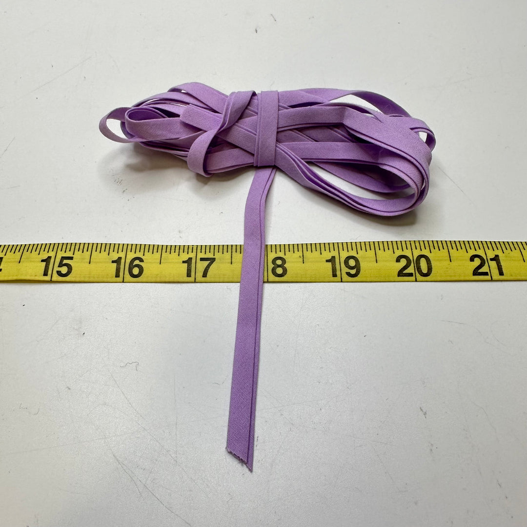 ¼" Double Fold Woven Bias Tape - Light Purple - 2.25M Bundle