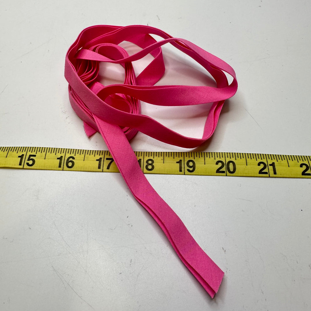 ½" Double Fold Woven Bias Tape - Pink - 1.65M Bundle