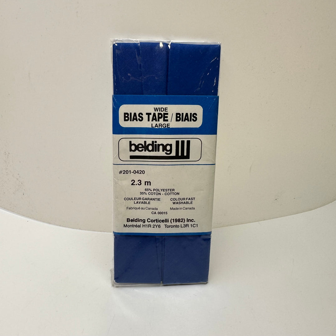 1" Single Fold Woven Belding Bias Tape - Dark Blue - 2M Package
